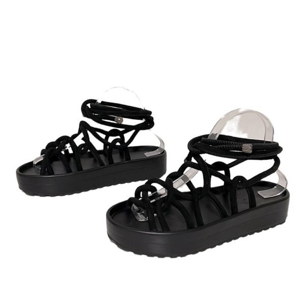 AllSaints Kofu Wrap-around Ankle Platform Sandal 38 - Picture 1 of 11